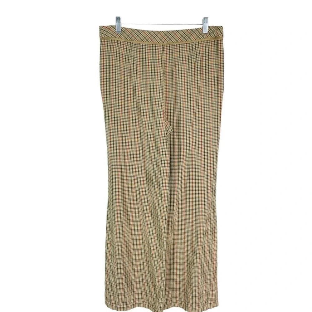 Sundance Womens 14 Brewster Plaid Wide Leg Brown High Waist